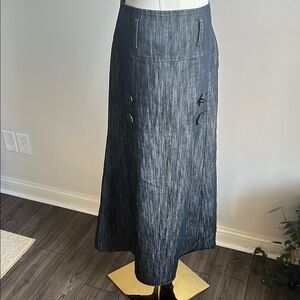 Womens Modest Minimalist Business Casual Dark Academia Mid Length A Line Skirt L
